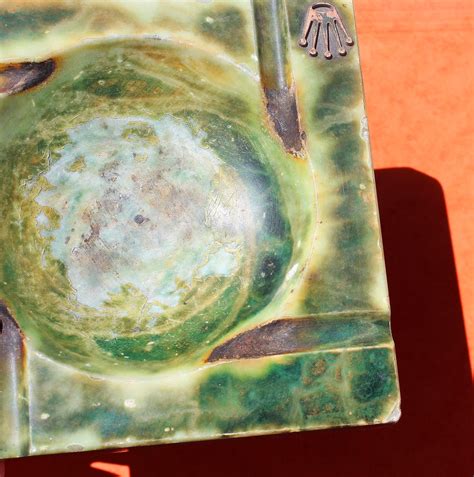 Rolex Vintage Faded Green 60's Marble Ashtray Cendrier 